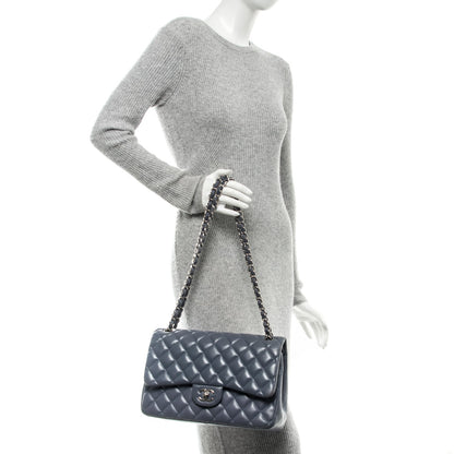 Chanel Lambskin Quilted Jumbo Double Flap Purple 2 of 13