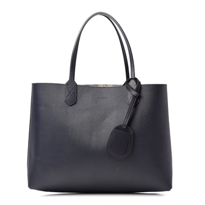 Gucci GG Supreme Monogram Blooms Medium Reversible Tote Beige Blue Navy 3 of 10