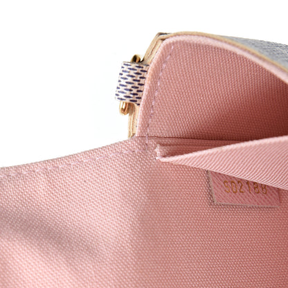 Louis Vuitton Damier Azur Pochette Felicie Chain Wallet Rose Ballerine 6 of 12