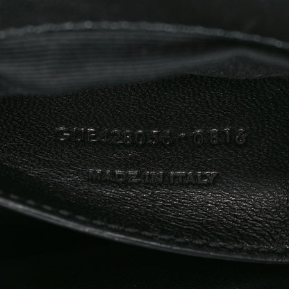 Saint Laurent Sheepskin Matelasse Chevron Monogram Monochrome Medium College Bag Black 7 of 11