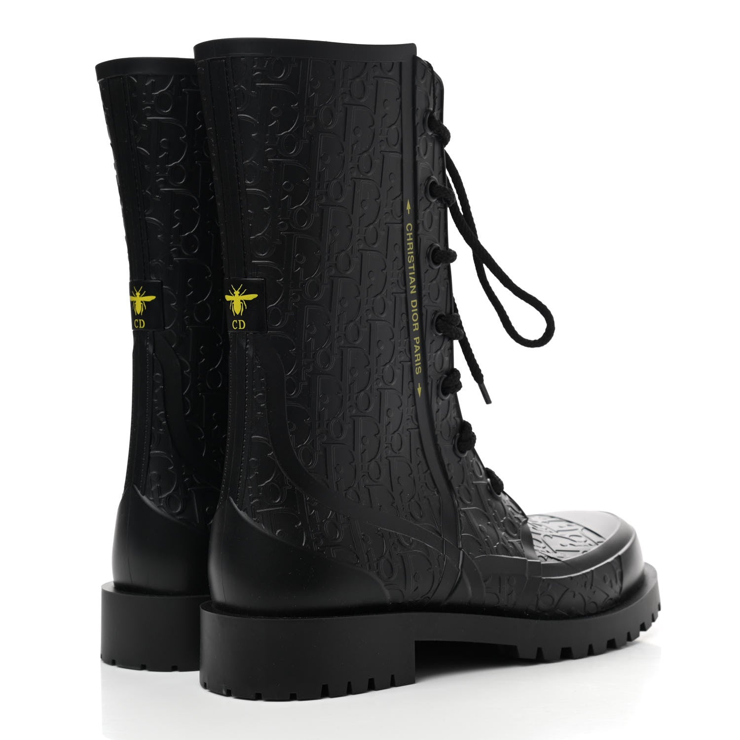 Christian Dior Oblique Rubber Diorcamp Boots 38 Black 4 of 7