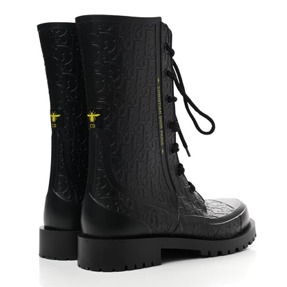 Christian Dior Oblique Rubber Diorcamp Boots 38 Black 4 of 7