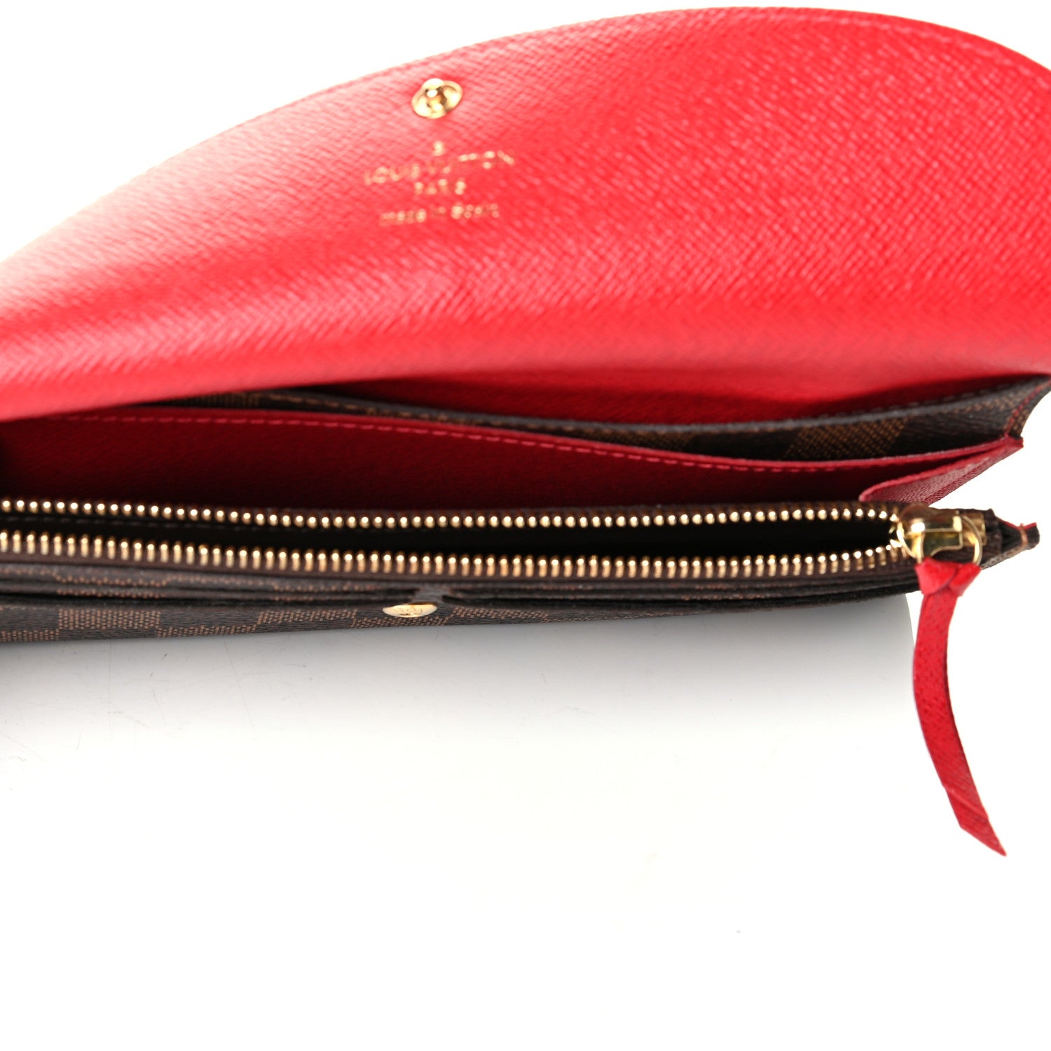Louis Vuitton Damier Ebene Emilie Wallet Red 4 of 6