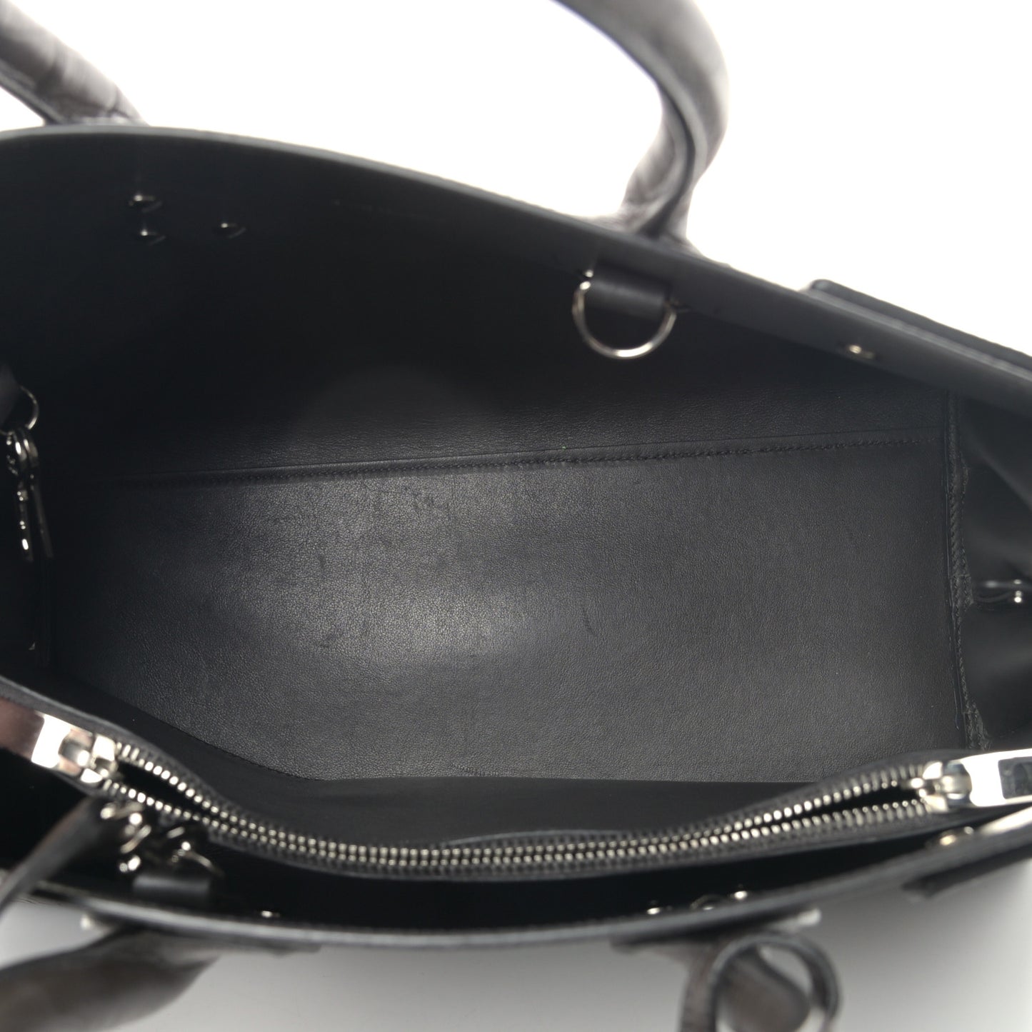 Calfskin Crocodile Embossed Small Sac De Jour Coal