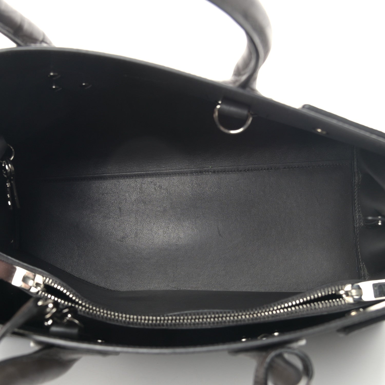 Saint Laurent Calfskin Crocodile Embossed Small Sac De Jour Coal 5 of 9