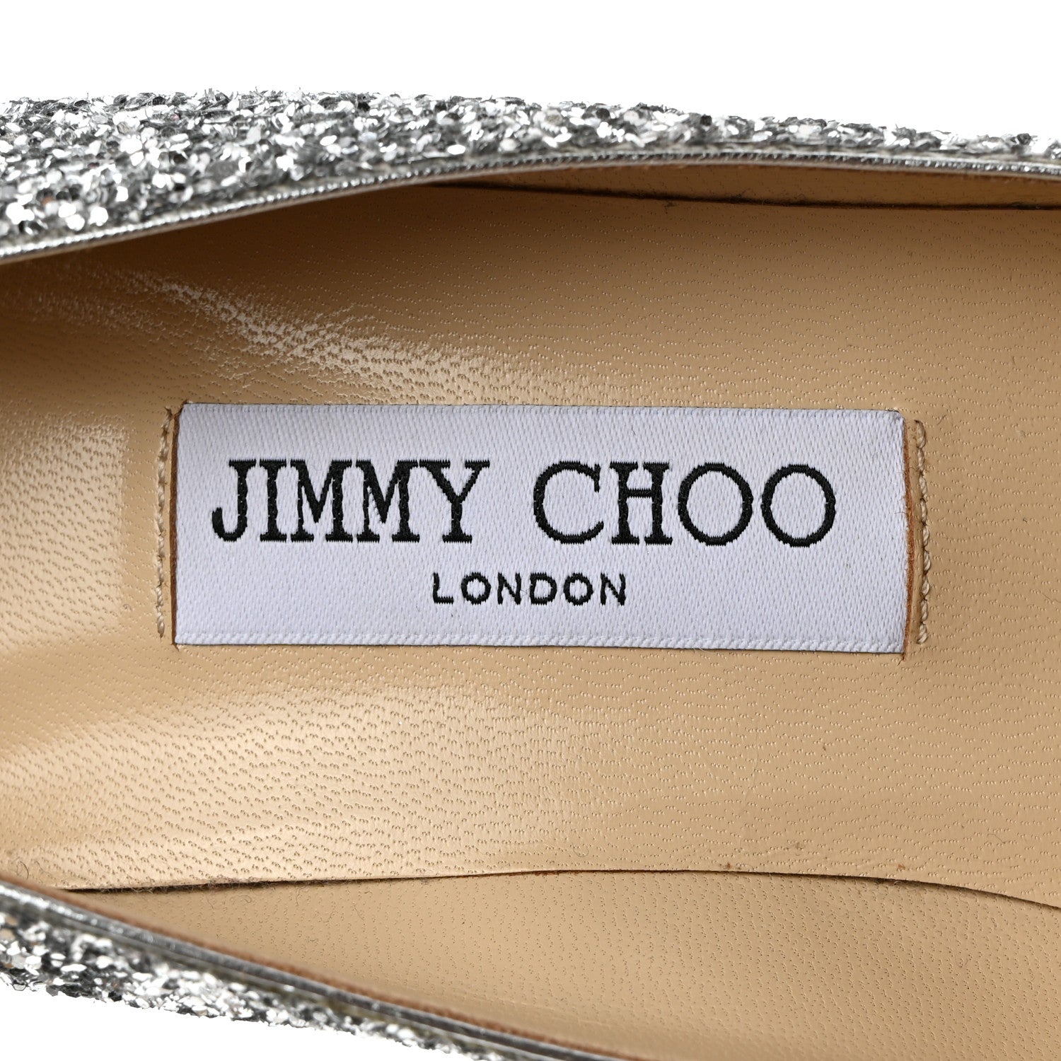 Jimmy Choo Coarse Glitter Fabric Agnes 85 Pumps 37.5 Silver 6 of 7