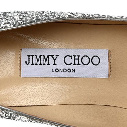 Jimmy Choo Coarse Glitter Fabric Agnes 85 Pumps 37.5 Silver 6 of 7