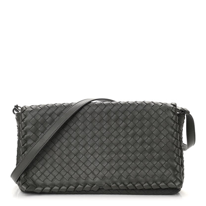 Bottega Veneta Nappa Intrecciato Dahlia Clutch Crossbody Light Grey 1 of 9