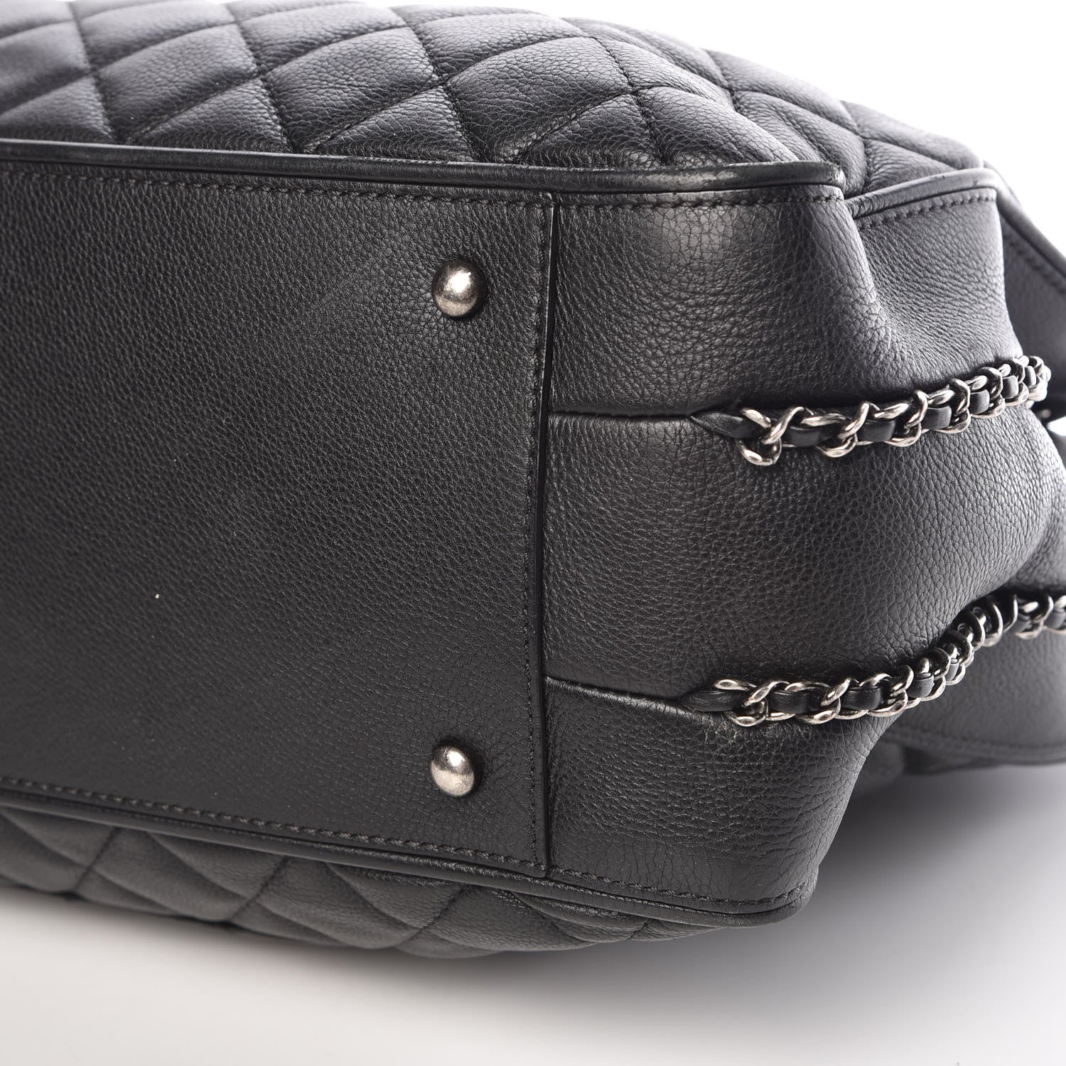 Chanel Calfskin Quilted Frame In Chain Tote Black 19 of 19