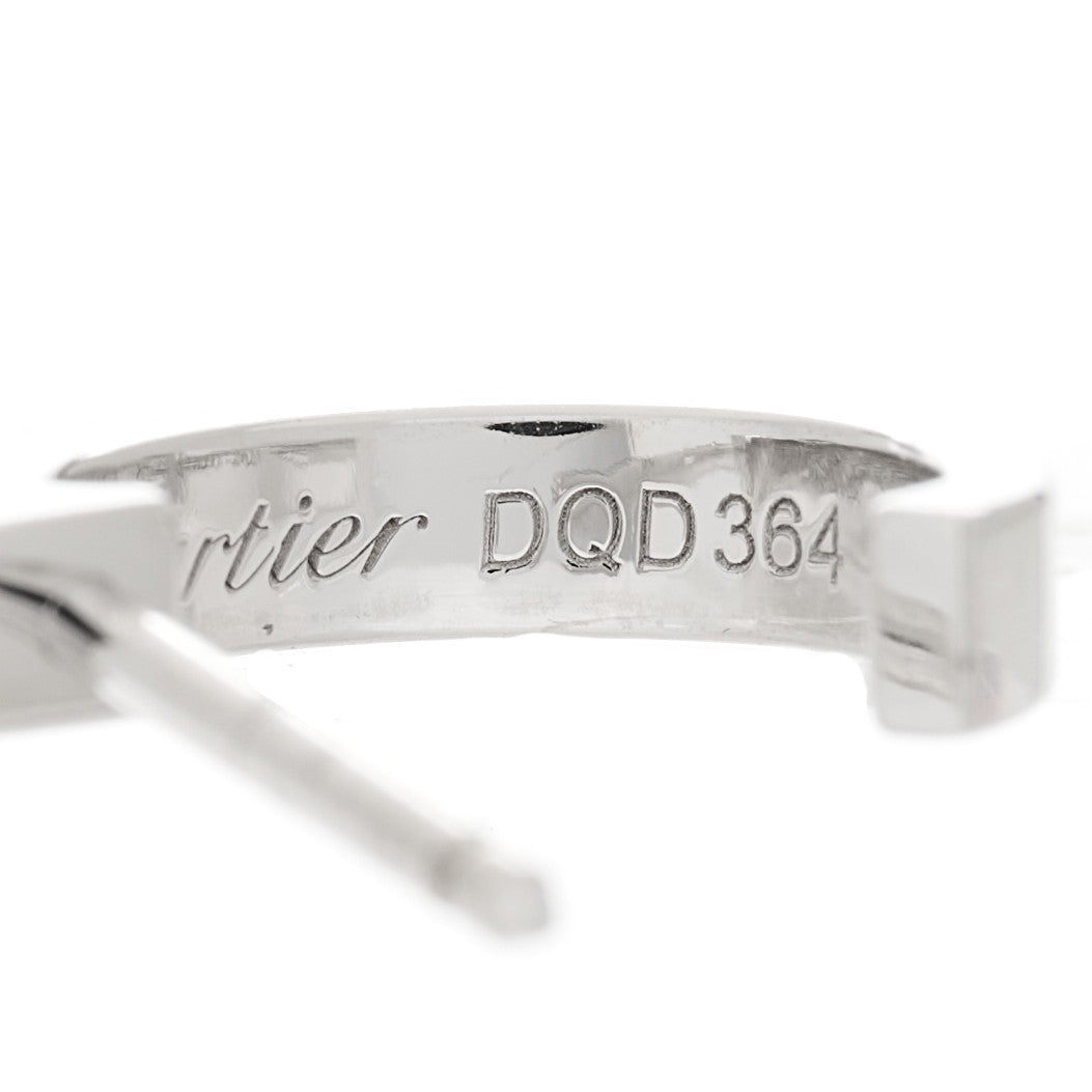 18K White Gold Small LOVE Hoop Earrings