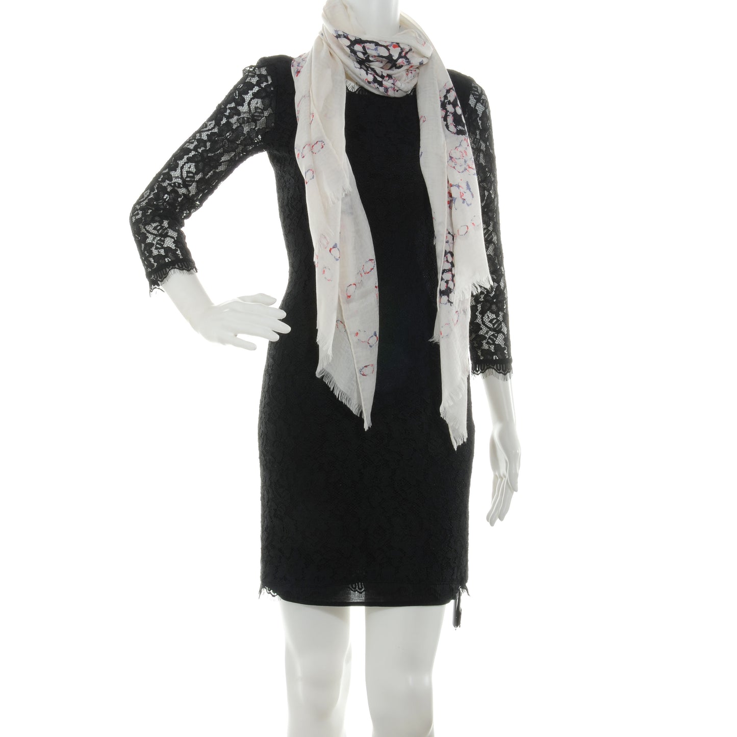 Cashmere Silk Camellia Scarf Ivory