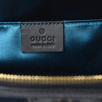Gucci Suede Patent Dragon Embroidered Small Ophidia Dome Shoulder Bag Blue Multicolor Black 6 of 11