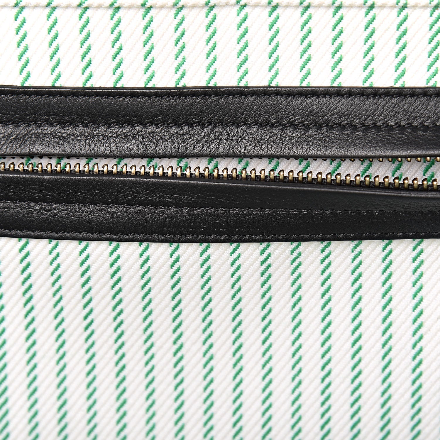 Celine Cotton Canvas Striped Medium Phantom Luggage White Green 6 of 11