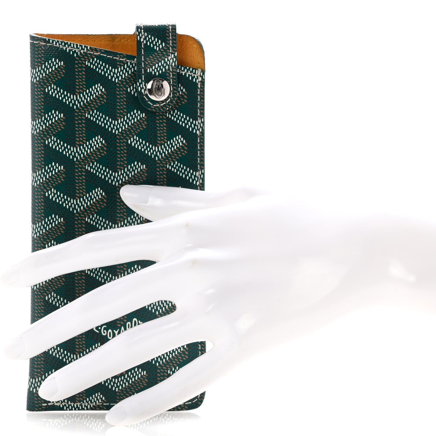 Goyardine Montmartre Glasses Case Green