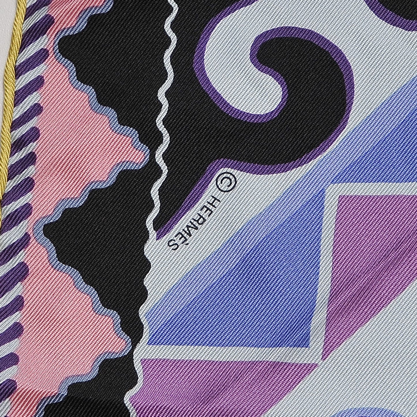 Silk Appaloosa Des Steppes Scarf 90 White Casse Marine Violet