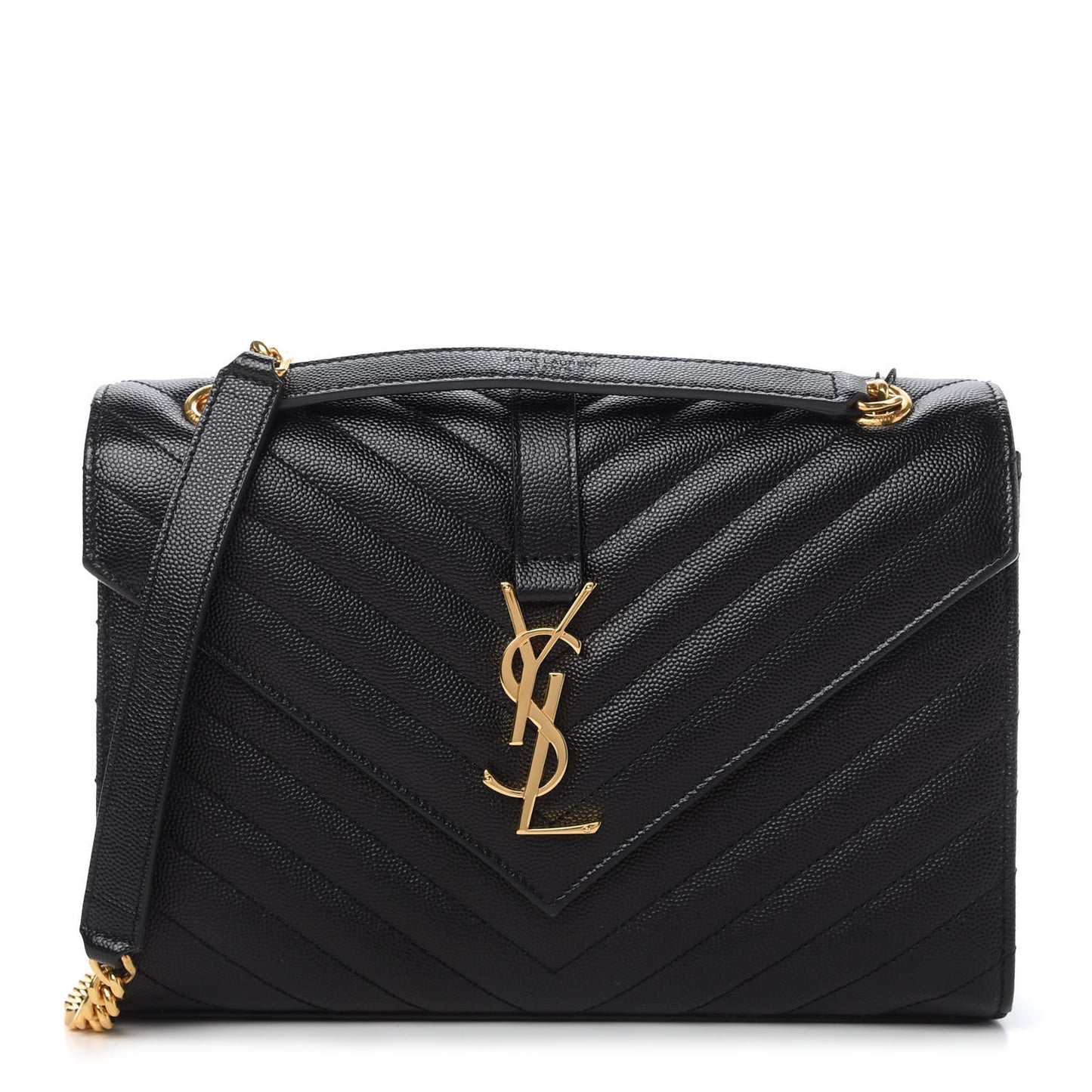Grain De Poudre Matelasse Chevron Medium Monogram Satchel Black