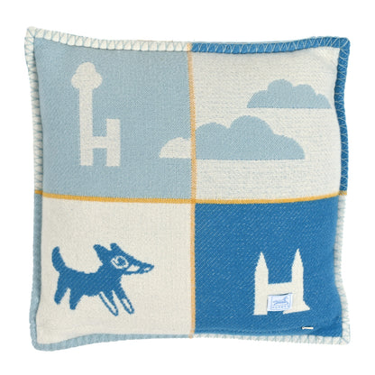 Hermes Wool Cashmere Avalon Epopee Baby Pillow Bleu Paon Celadon 2 of 3