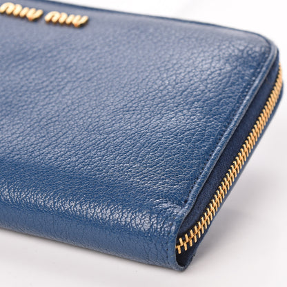 Miu Miu Goatskin Madras Zip Around Wallet Aviazione 6 of 9
