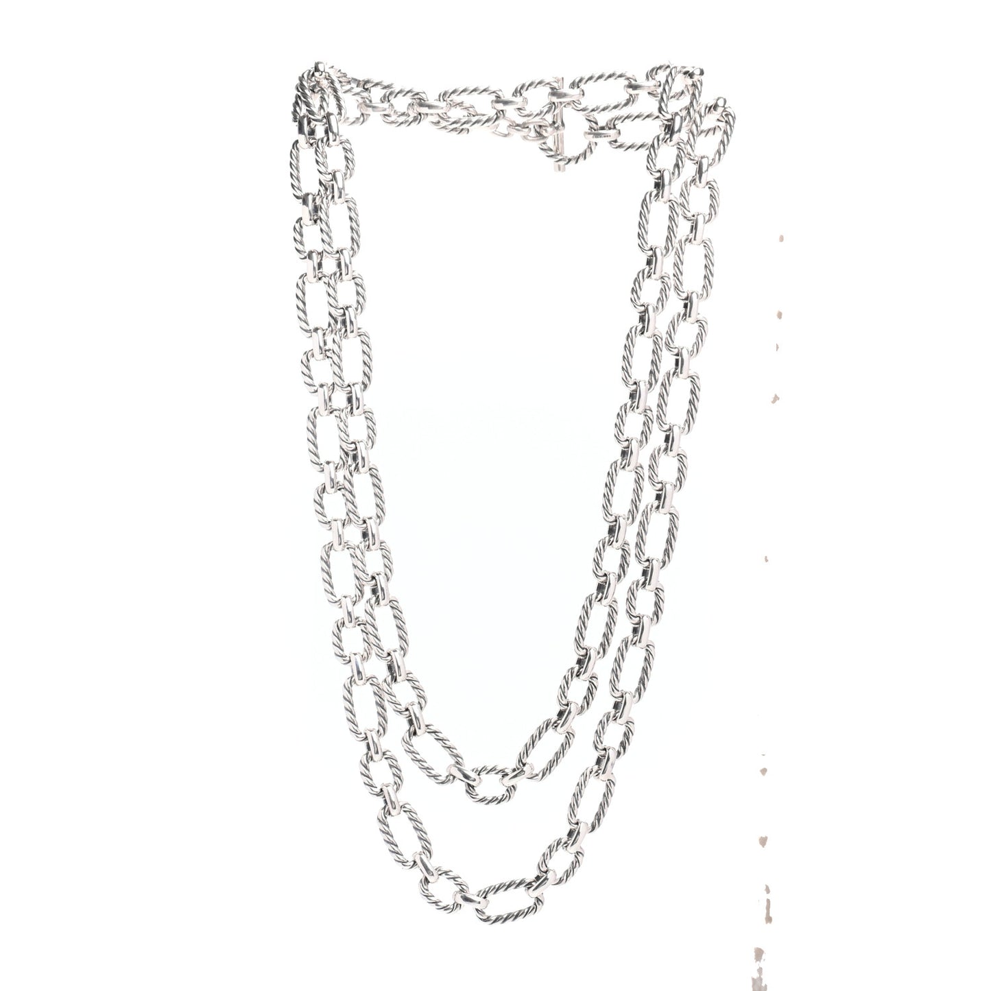 Sterling Silver Blue Sapphire 9.5mm Cushion Link Chain Necklace