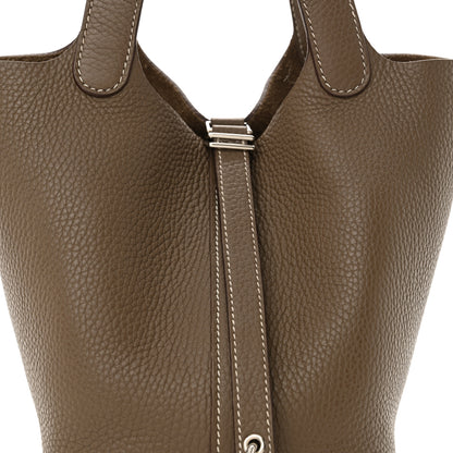 Hermes Taurillon Clemence Picotin Lock 18 PM Etoupe 8 of 12
