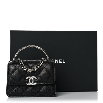 Chanel Caviar Quilted Pick Me Up Clutch With Chain Black 14 of 14