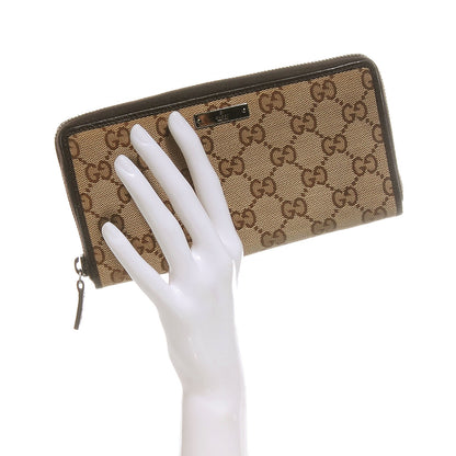 Gucci Monogram Metal Bar Zip Around Wallet Dark Brown 2 of 8