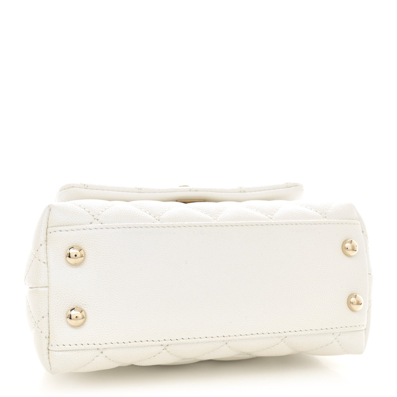 Chanel Iridescent Caviar Quilted Extra Mini Coco Handle Flap White 4 of 12