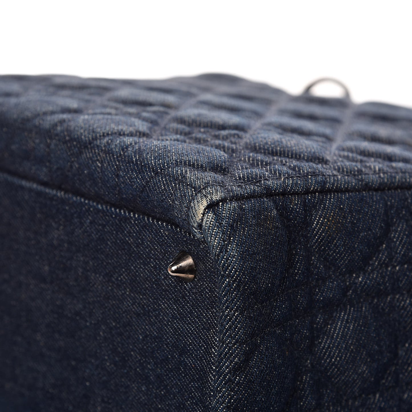 Denim Cannage Large Lady Dior Tote Blue