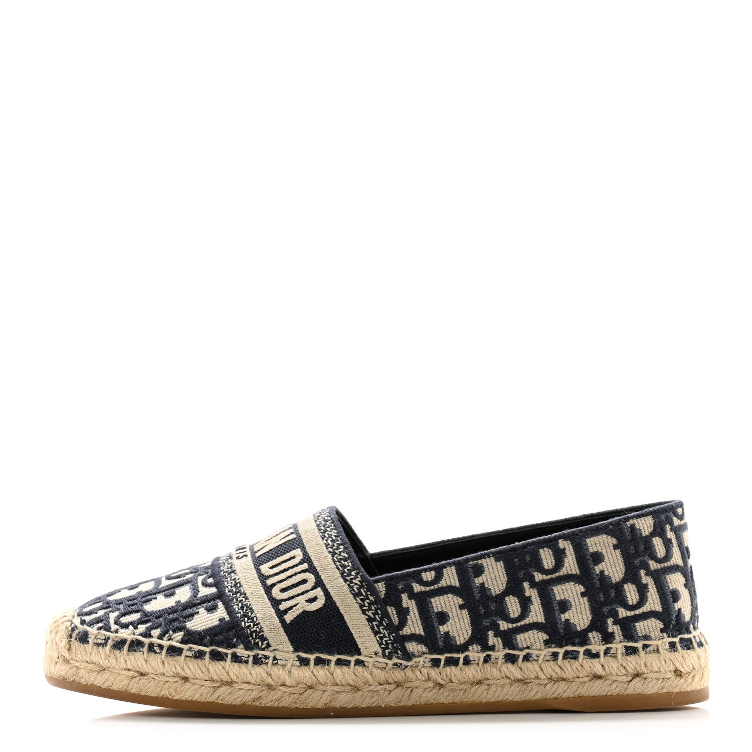 Christian Dior Oblique Embroidered Granville 15mm Espadrilles 38.5 Deep Blue 1 of 20