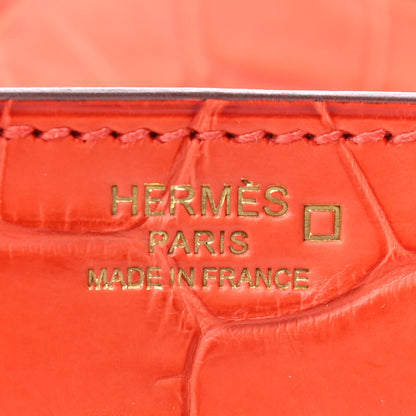 Hermes Matte Alligator Birkin 25 Orange Poppy 8 of 9