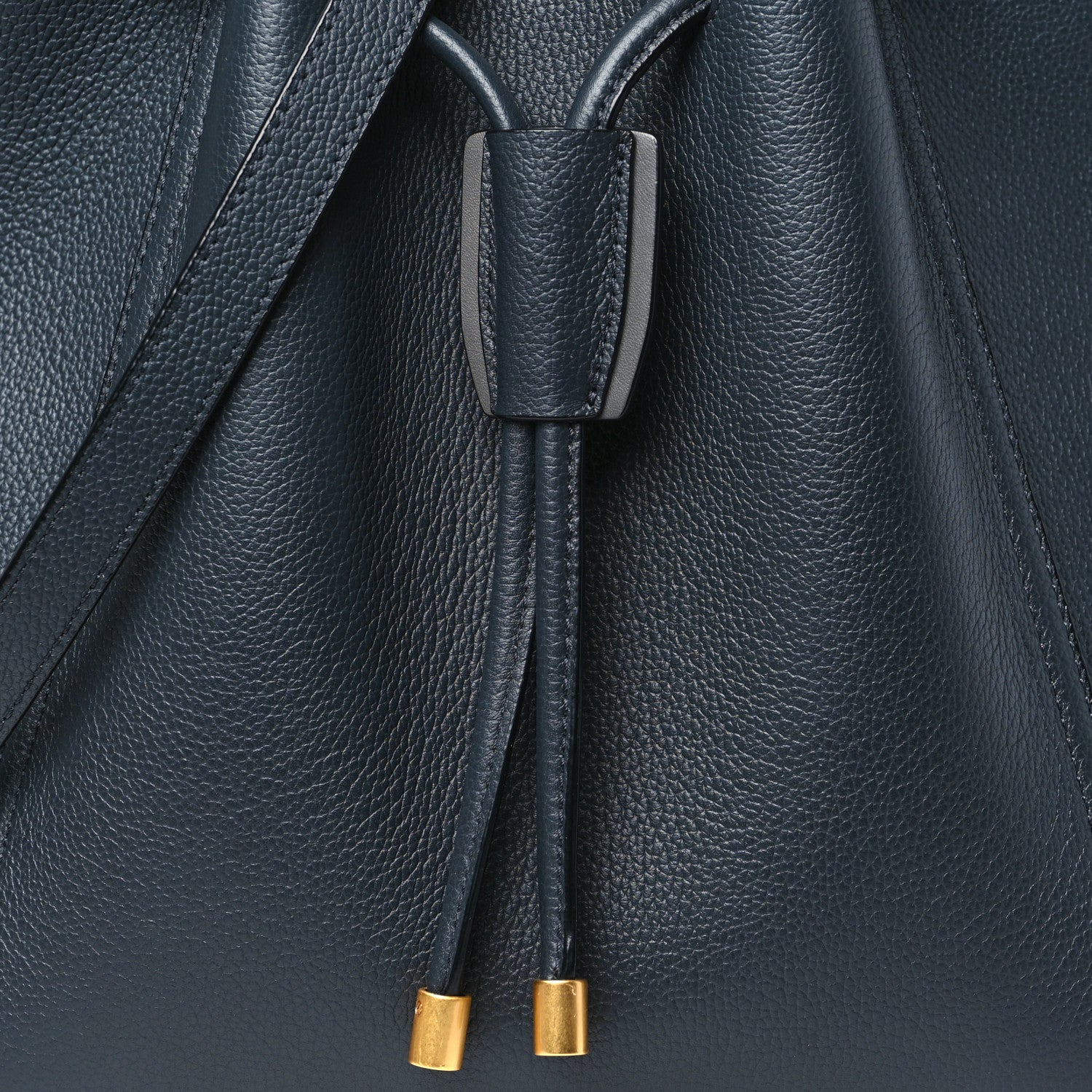 MCM Grained Calfskin Milla Drawstring Bucket Bag Phantom Gray 8 of 11