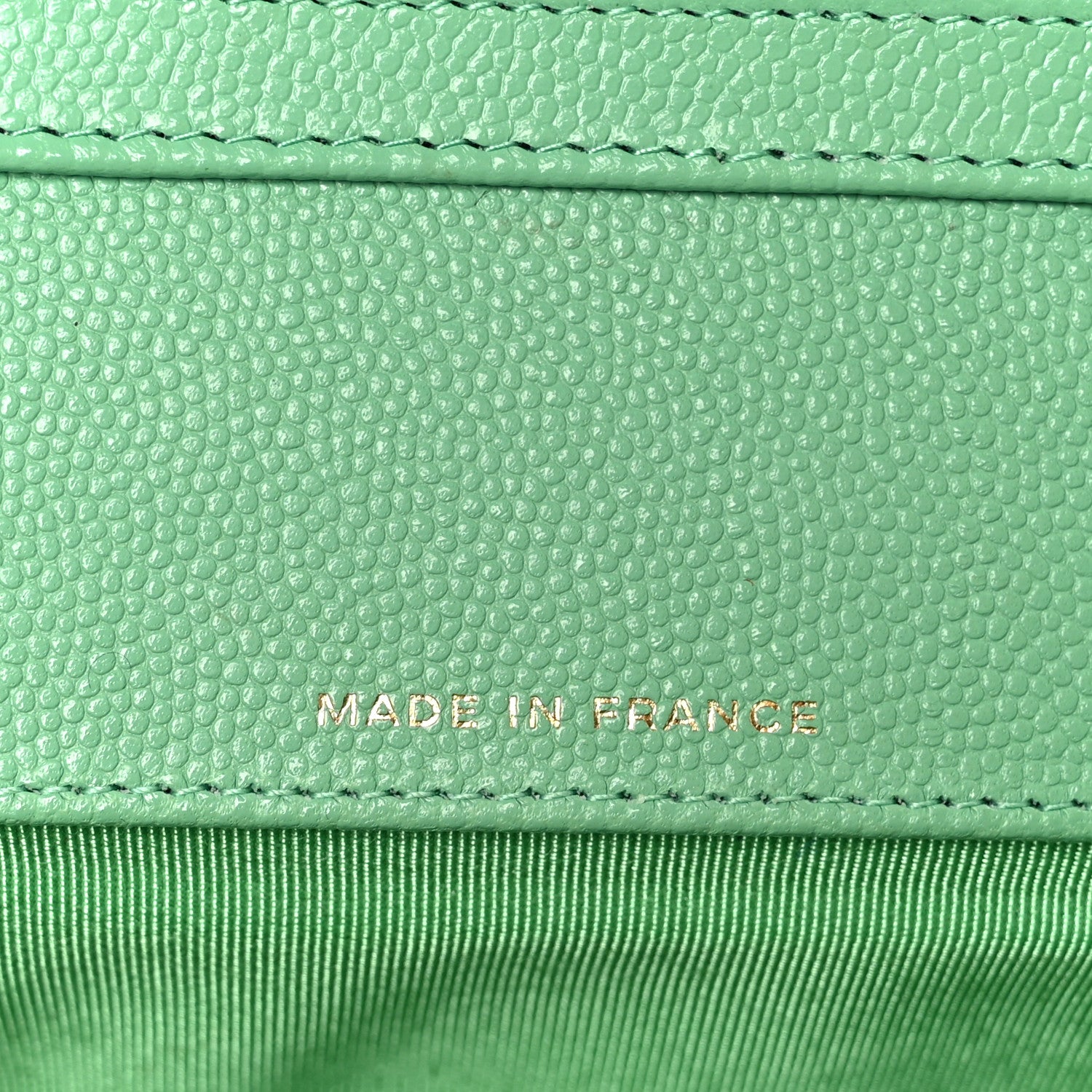 Chanel Caviar Quilted Flap Phone Holder With Chain Green 6 of 12