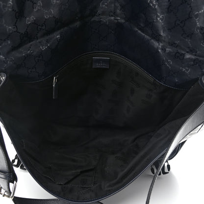 Gucci Imprime Monogram Large Double Buckle Flap Messenger Bag Black 4 of 11