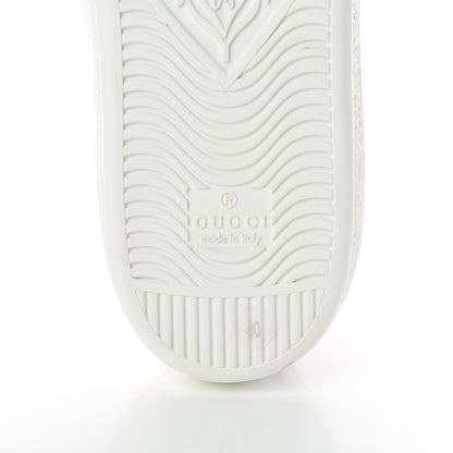 Gucci Calfskin Ayers Crystal Web Womens New Ace Pineapple Sneakers 40 White 7 of 10