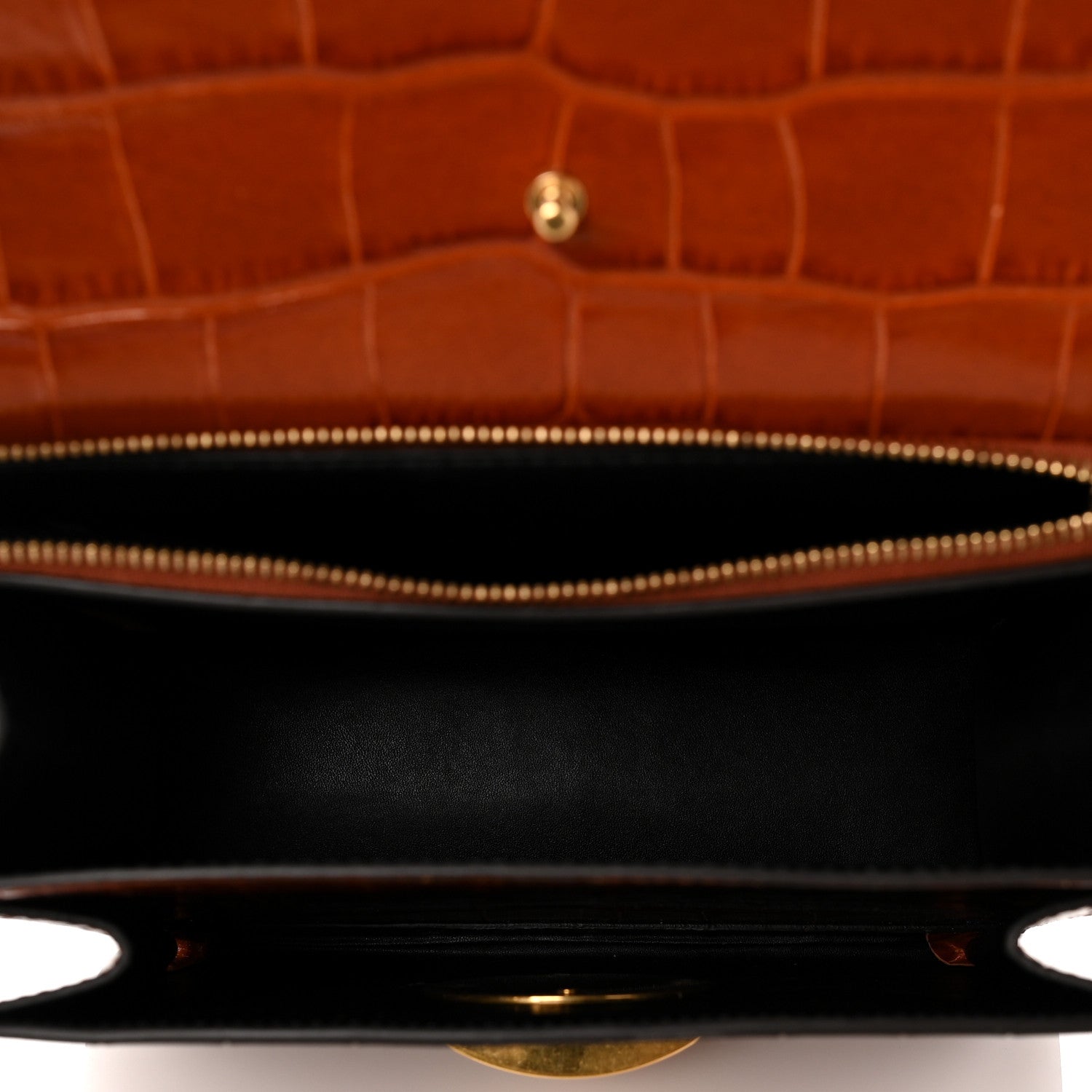 Proenza Schouler Calfskin Crocodile Embossed Dia Day Bag Chestnut 5 of 9