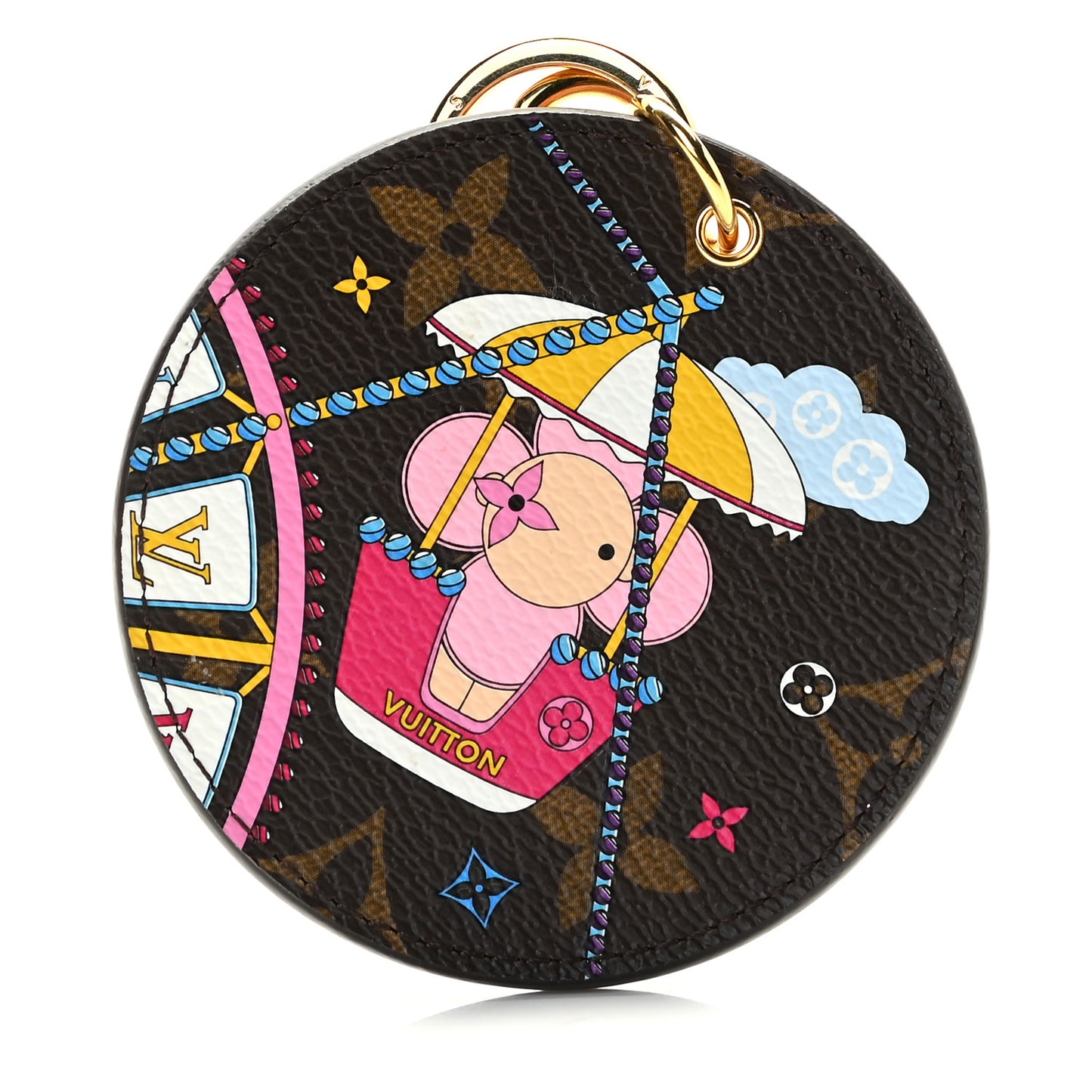 Monogram 2020 Christmas Animation Big Wheel Bag Charm Key Ring Rose Ballerine