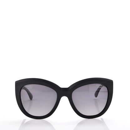 Chanel Tweed Effect CC Polarized Butterfly Signature Sunglasses 5332 Black 2 of 8