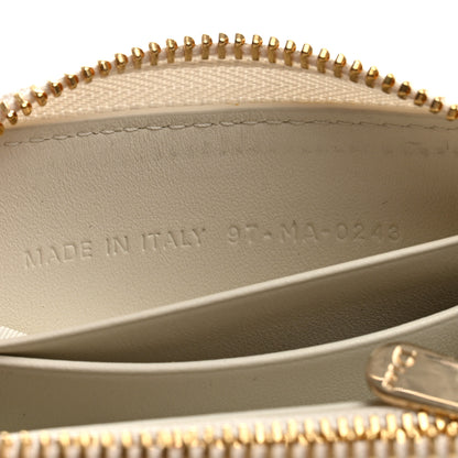 Christian Dior Calfskin Cannage Small Lady Dior Voyageur Coin Purse White 6 of 8