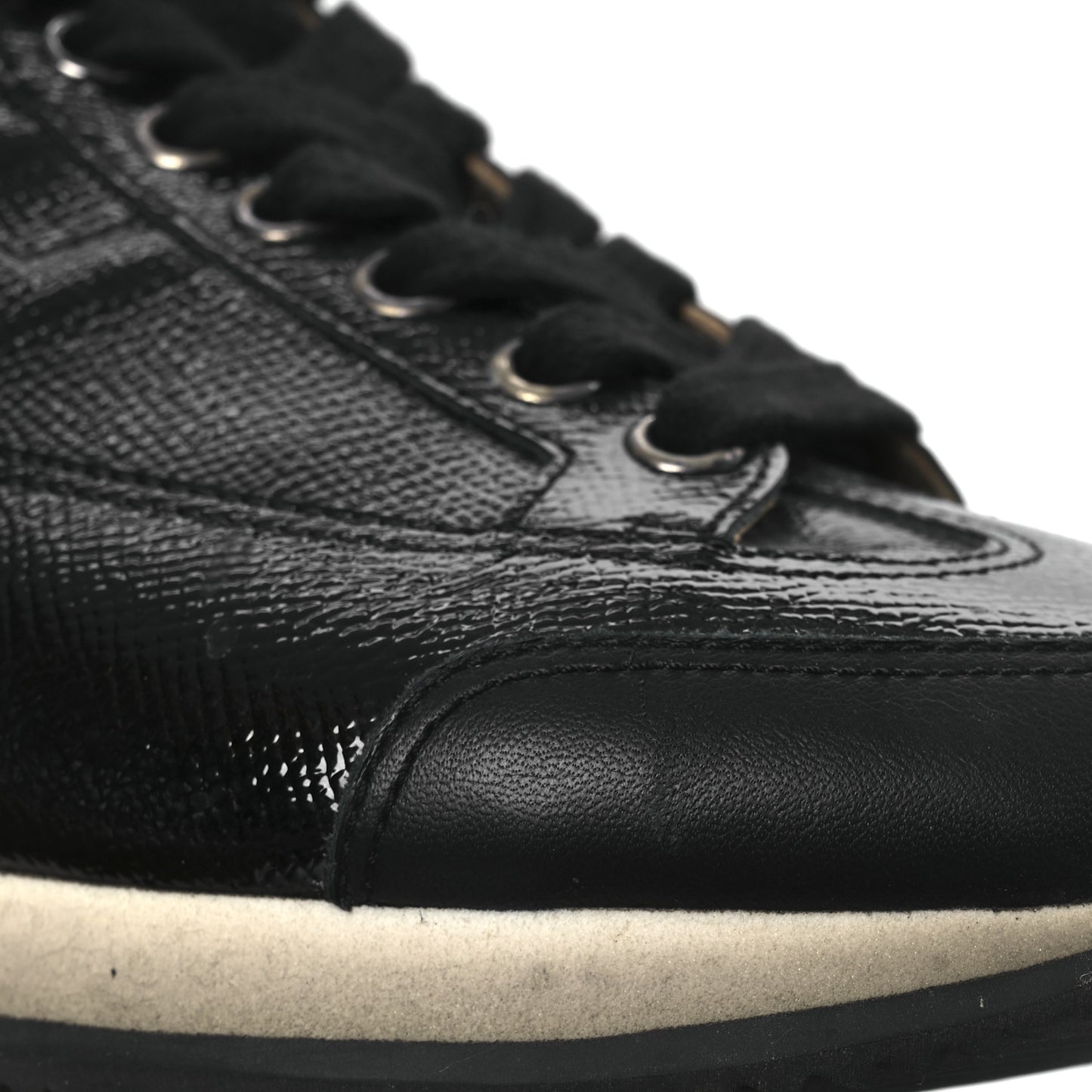 Patent Epsom Calfskin Trail Sneakers 37 Black