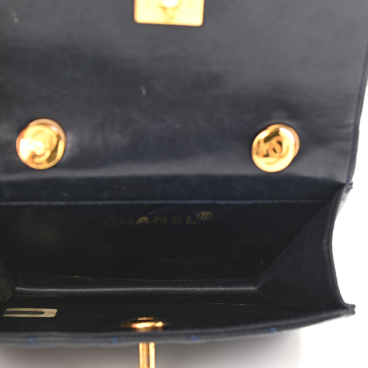 Chanel Lambskin Quilted Mini Square Flap Bag Navy 4 of 12