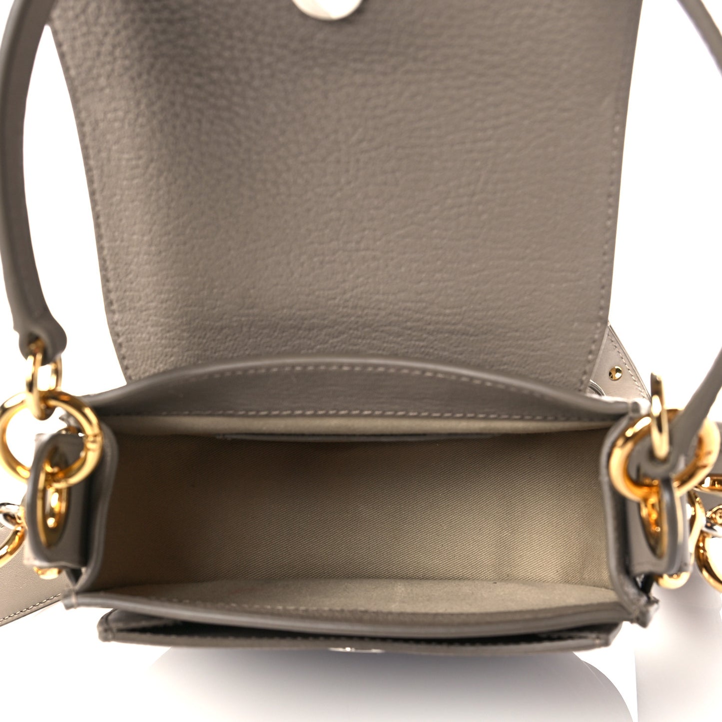 Grained Calfskin Small Tess Bag Motty Grey