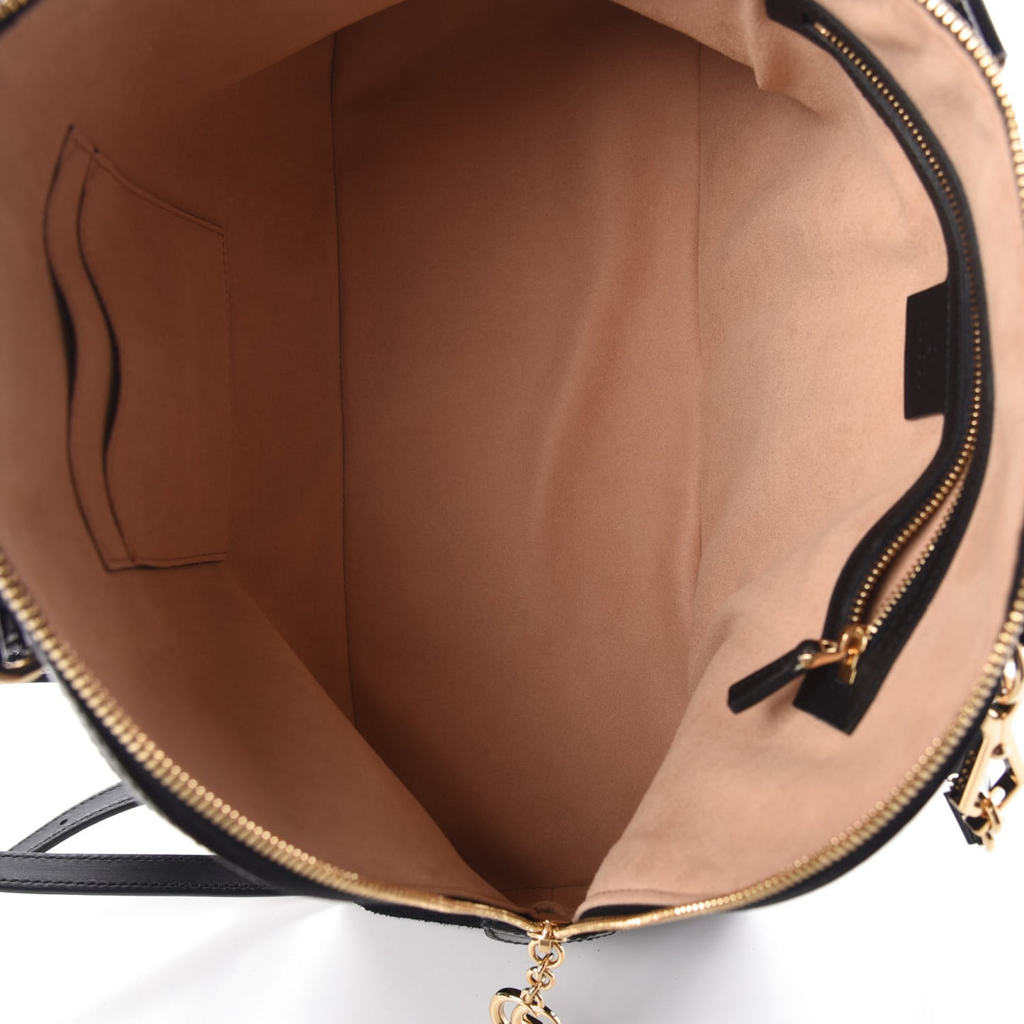 Suede Patent GG Web Medium Ophidia Top Handle Dome Bag Black