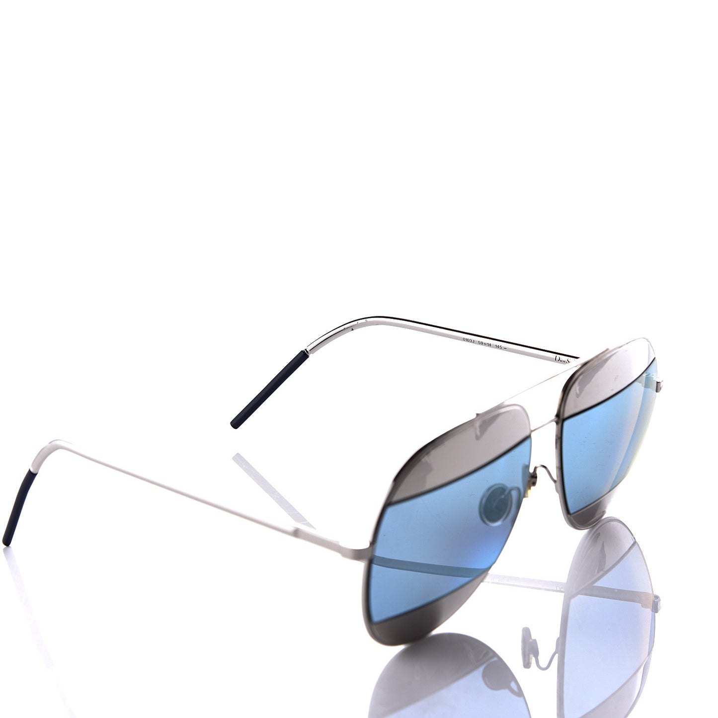 Split 1 Aviator Sunglasses Silver Blue