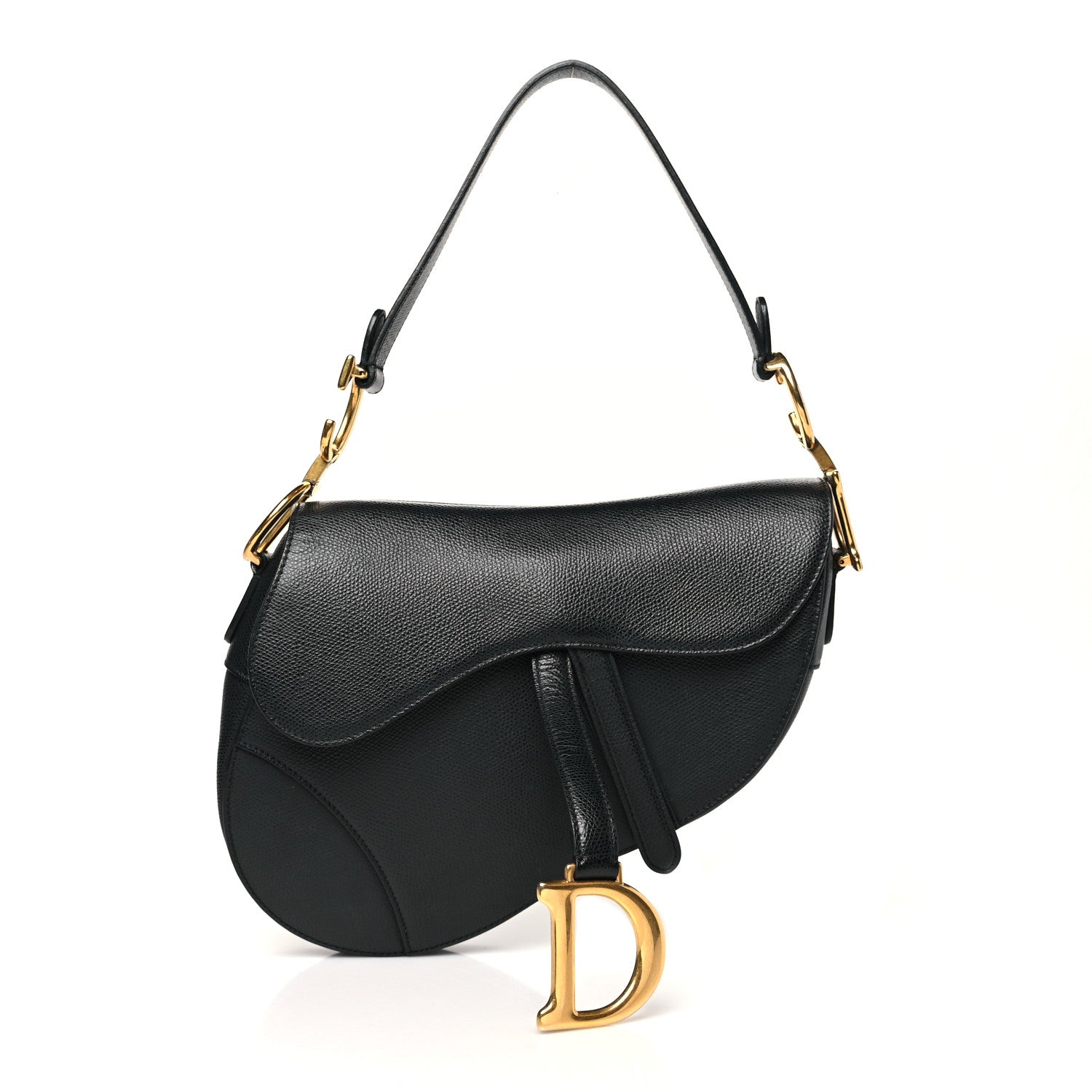 Christian Dior Grained Calfskin Saddle Bag Black 1 of 10