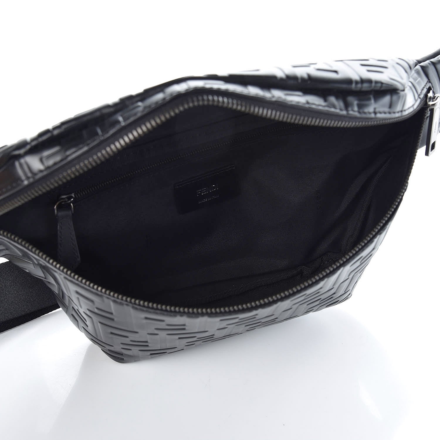 Fendi Vitello Century FF 1974 Embossed Belt Bag Black 5 of 7