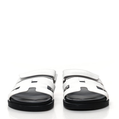 Hermes Calfskin Womens Chypre Sandals 40 White 2 of 10