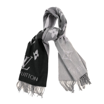 Louis Vuitton Cashmere Monogram Gradient Reykjavik Scarf Grey 1 of 3