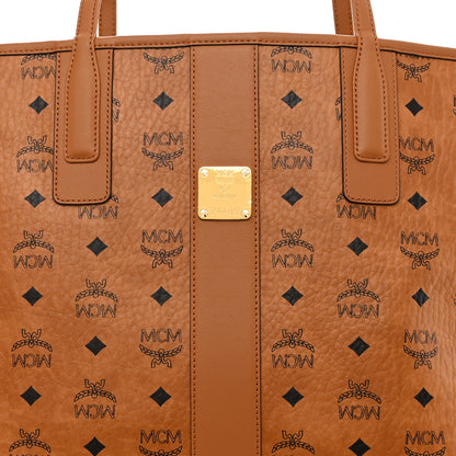 MCM Visetos Large Liz Reversible Shopper Tote Cognac 9 of 19