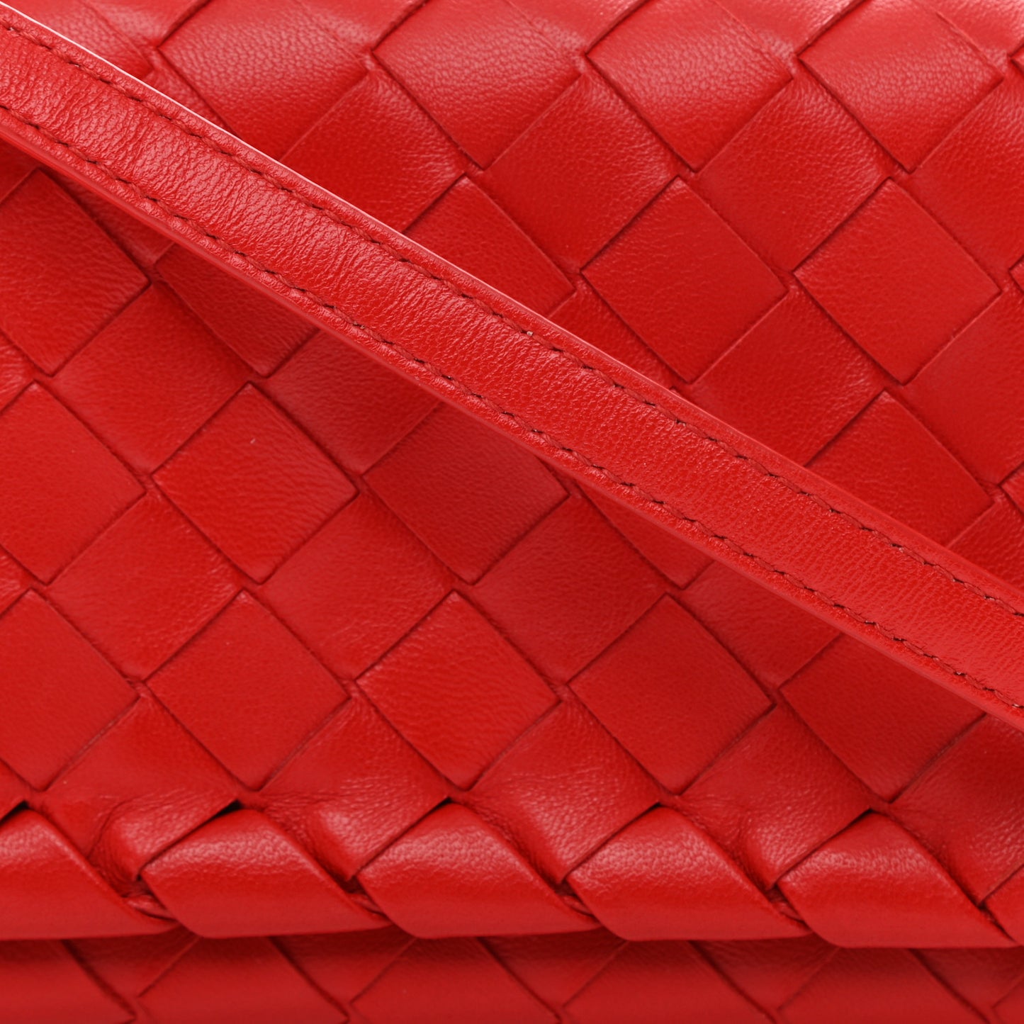 Nappa Intrecciato Mini Crossbody Red