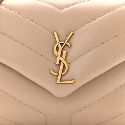 Saint Laurent Calfskin Y Quilted Monogram Toy Loulou Crossbody Bag Dark Beige 8 of 10